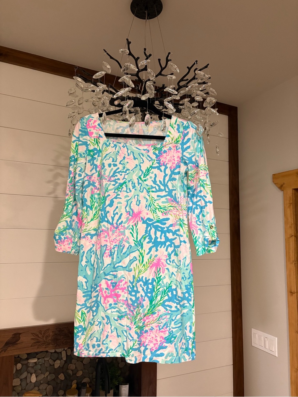Lilly Pulitzer Pastel Coral & Aqua Shift Dress